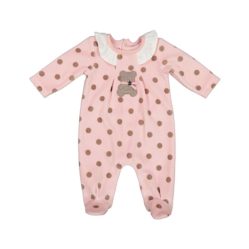Pink Velour Footie