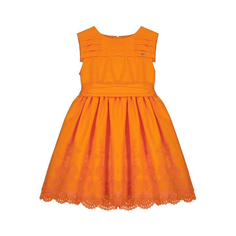 Orange Embroidered Dress