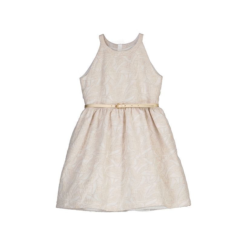 Linen Jacquard Flower Dress