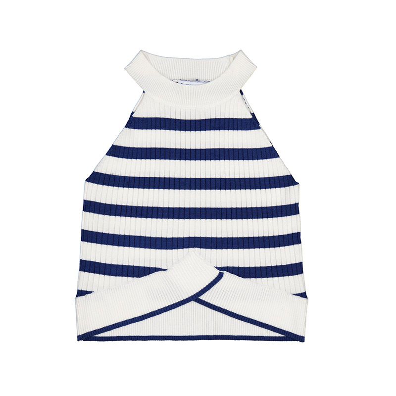 Navy &amp; White Striped Sweater Top