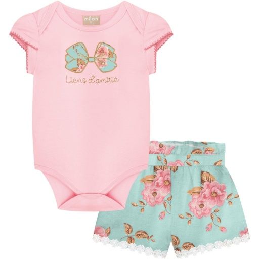 2 Pc Onesie w/Short Set, Size: 3-6M
