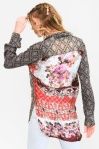 Black Print w/ Floral Back Long Sleeve