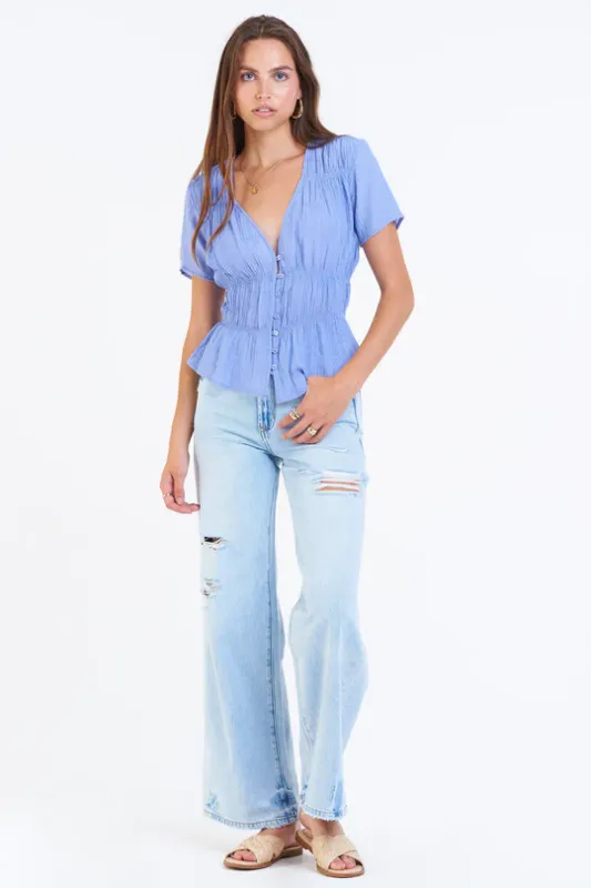 Zoe - Periwinkle SS Top