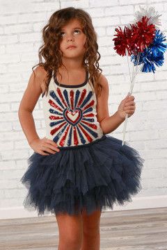 Fireworks Dress Red/White/Navy
