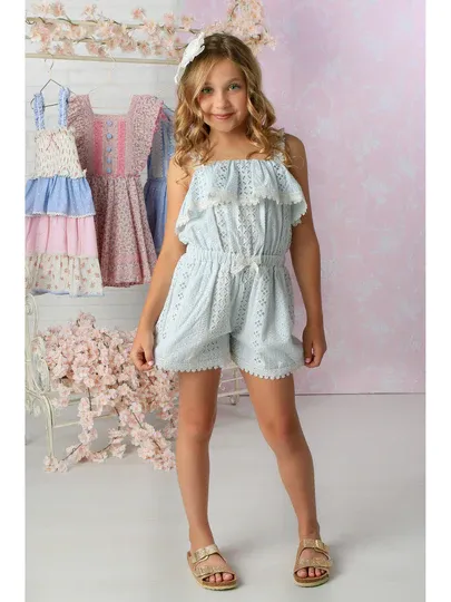 Sky Eyelet Romper