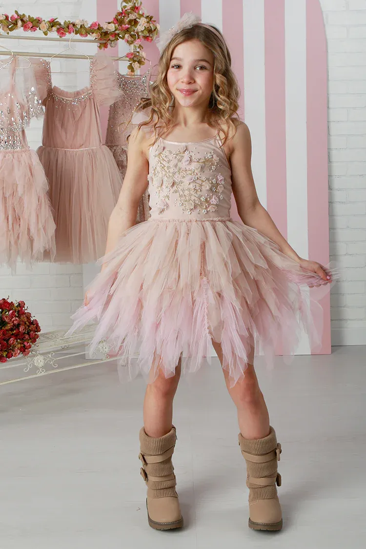 Emma Ombre Dress Sand /Pink Haze