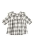 Harper Ash Grey Ruffle Neck Flannel Dress