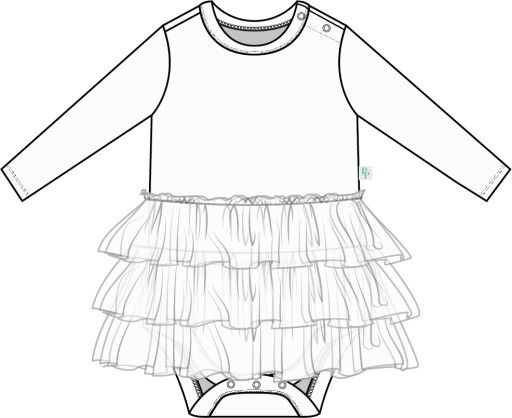 Beatrix - Long Sleeve Tulle Skirt Bodysuit, Size: 0-3 Mos.