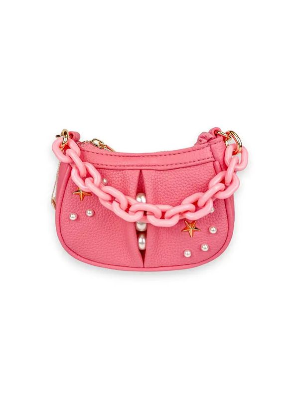 Pearl Studs Mini Shoulder Bag Red Or Pink
