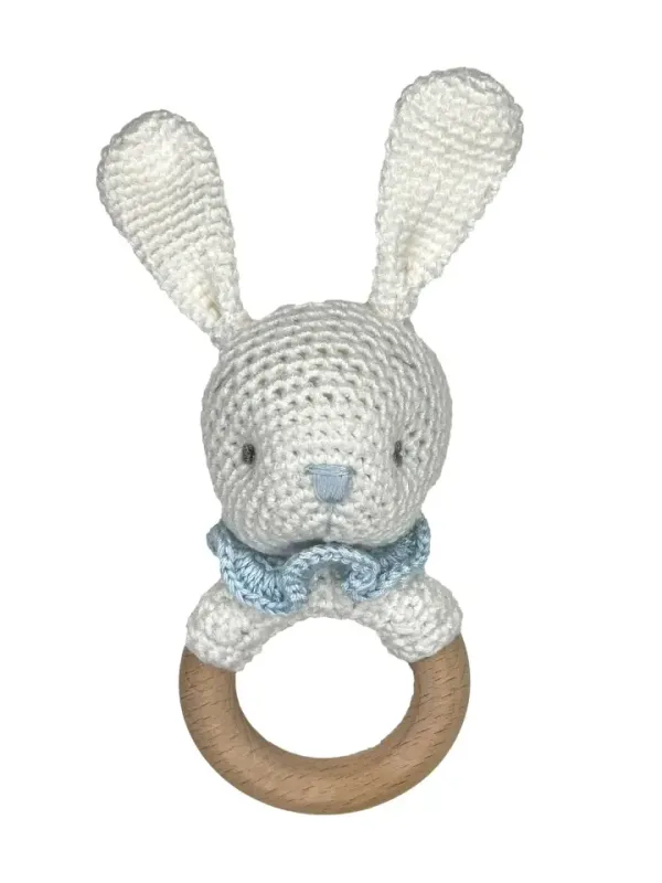 Bunny Bamboo Crochet Woodring Rattle