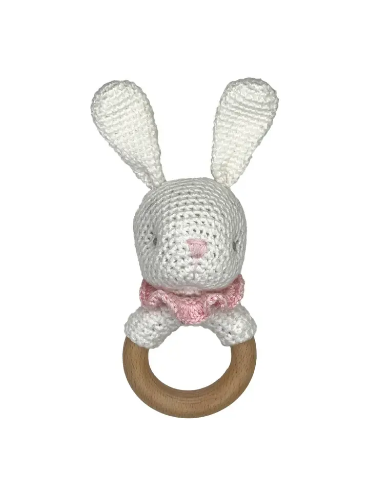 Bunny Bamboo Crochet Woodring Rattle