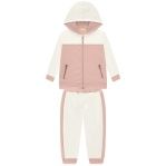 2 Pc Pink/Cream Velour Jogging Set