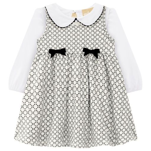 2 Pc Black &amp; White Shirt w/ Dress, Size: 2
