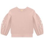 Pink Cut Out Sleeve Sweatshirt