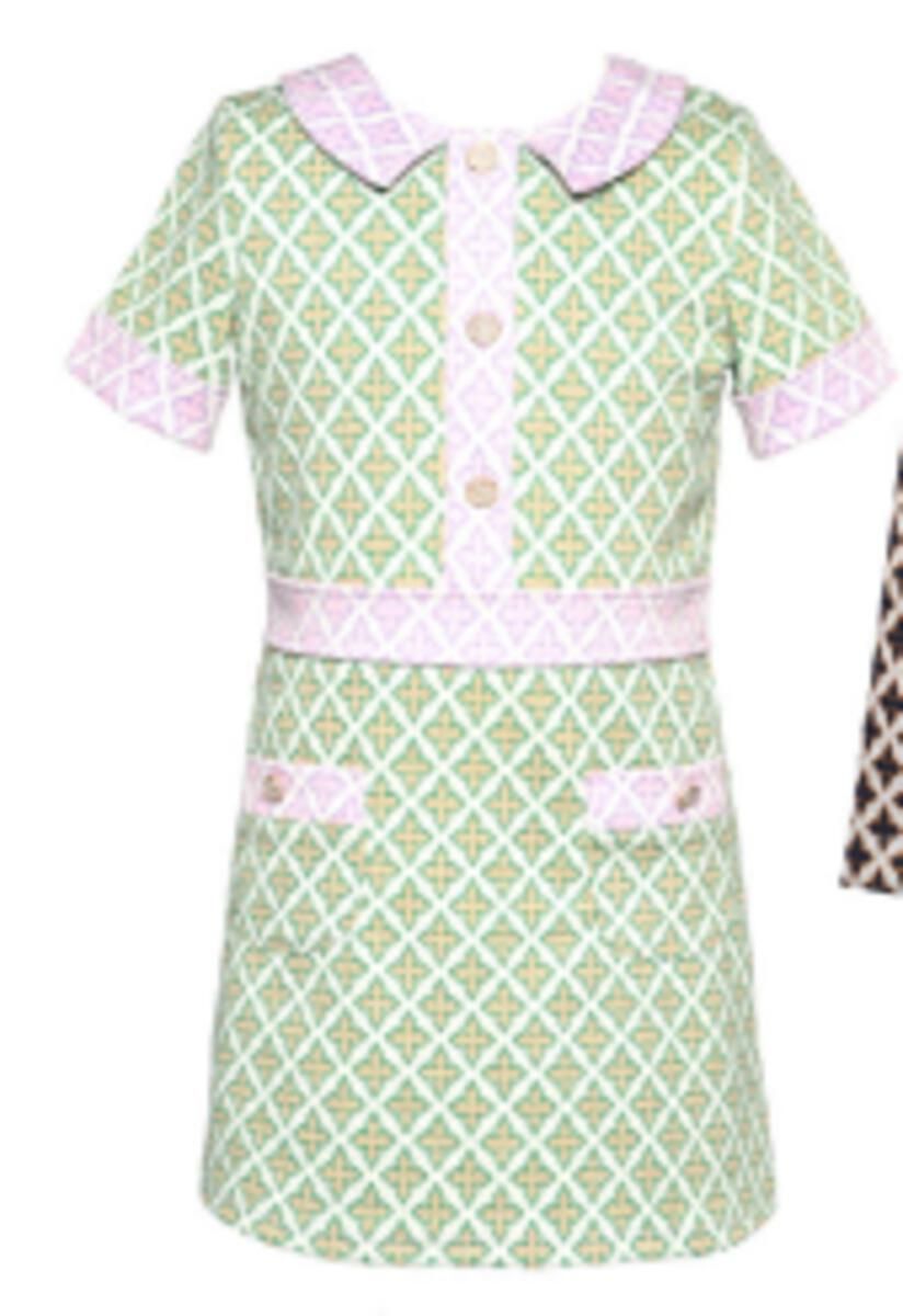 Two Tone Mod dress w/Rhinestone Buttons