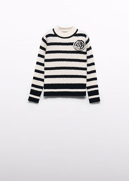 Black &amp; White Striped Turtleneck