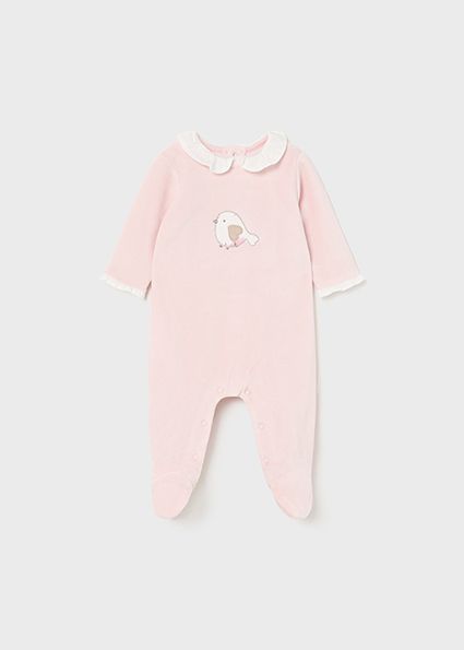 Blush Velour Footie