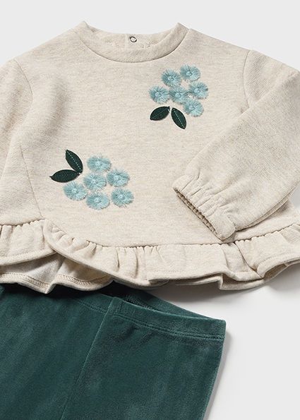 2 Pc Green Legging Set w/ LS top