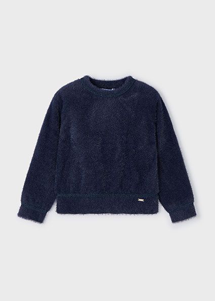 Navy Sweater w/ Check Skirt
