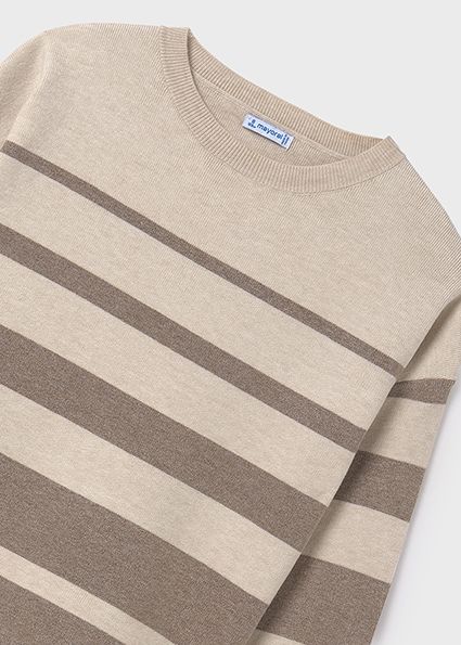 Heather Stone Knit Striped Sweater