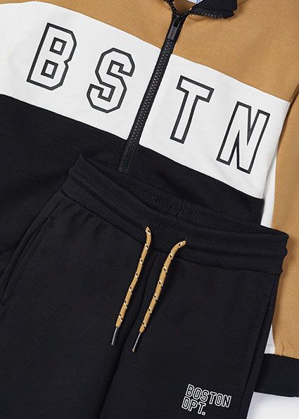 Toffee &amp; Black 2 Pc Track Suit