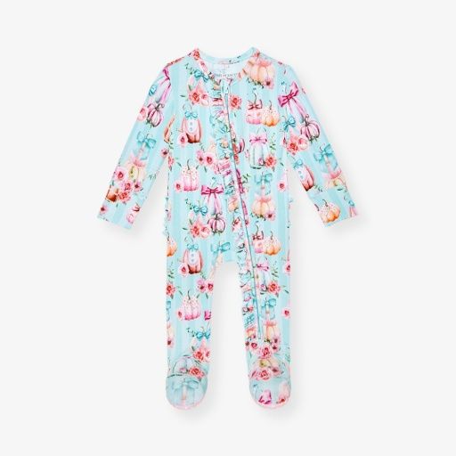 Edie - Footie Ruffled Zippered One Piece, Size: NB
