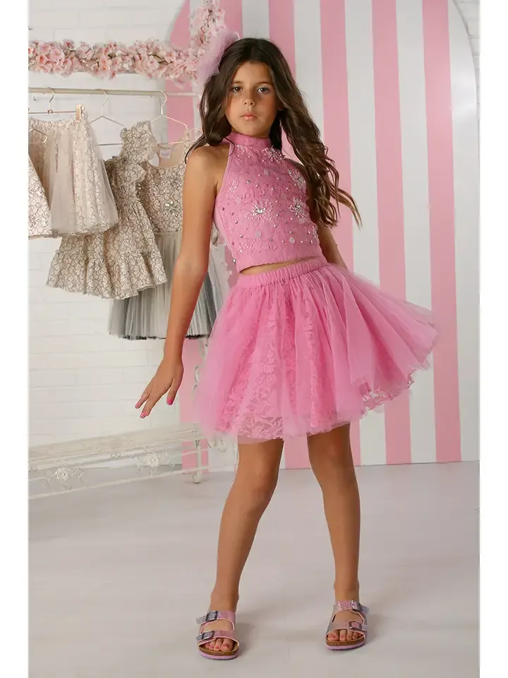 Candy Pink Kenna Skirt Set, Size: 4t/4