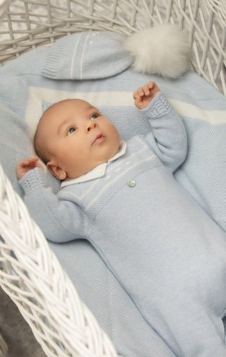 Lt blue Knit Footie, Size: 0M