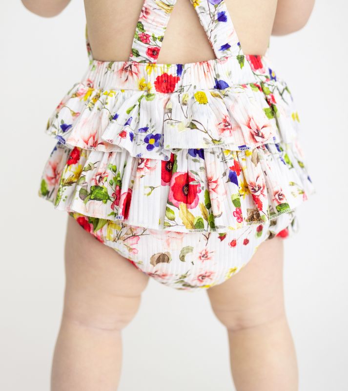 Barbara - Ruffled Strap Bubble Romper