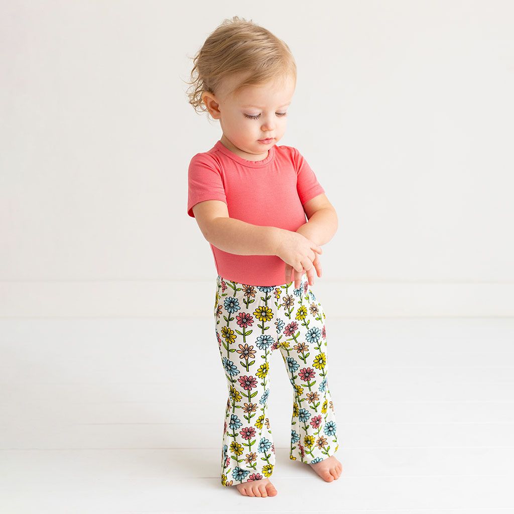 Maya Lynn 2 Pc Short Sleeve Bodysuit &amp; Bell Bottom Set