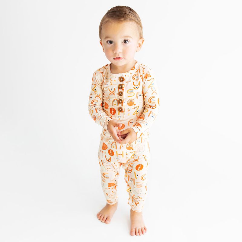 Alphabet L/S Henley Romper