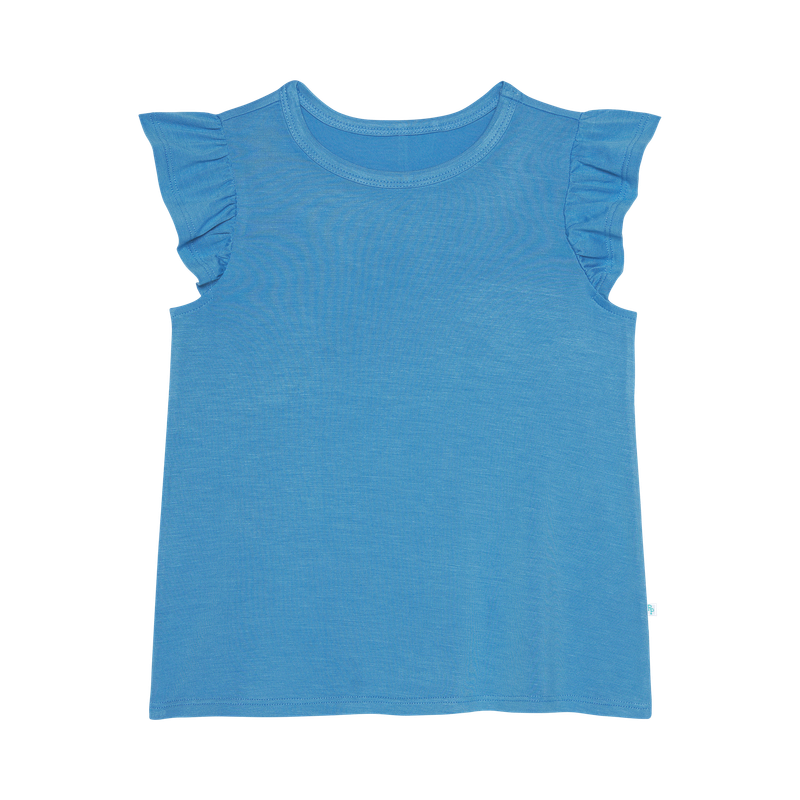 Barbara - Ruffled Cap Sleeve T-shirt &amp; Bell Bottom Set