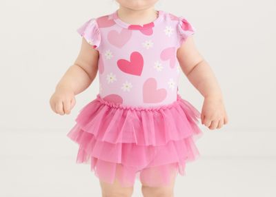 Daisy Love - Ruffled Cap Sleeve Tulle Skirt Bodysuit