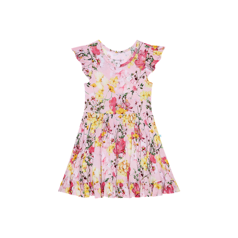 Gaia - Cap Sleeve Ruffled Twirl Dress
