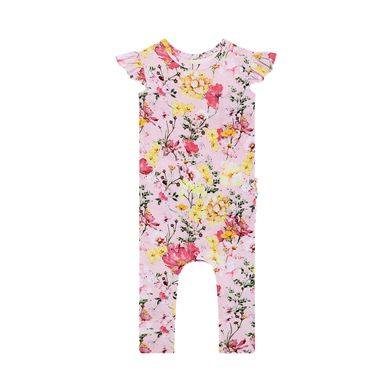 Gaia - Ruffled Capsleeve Basic Romper