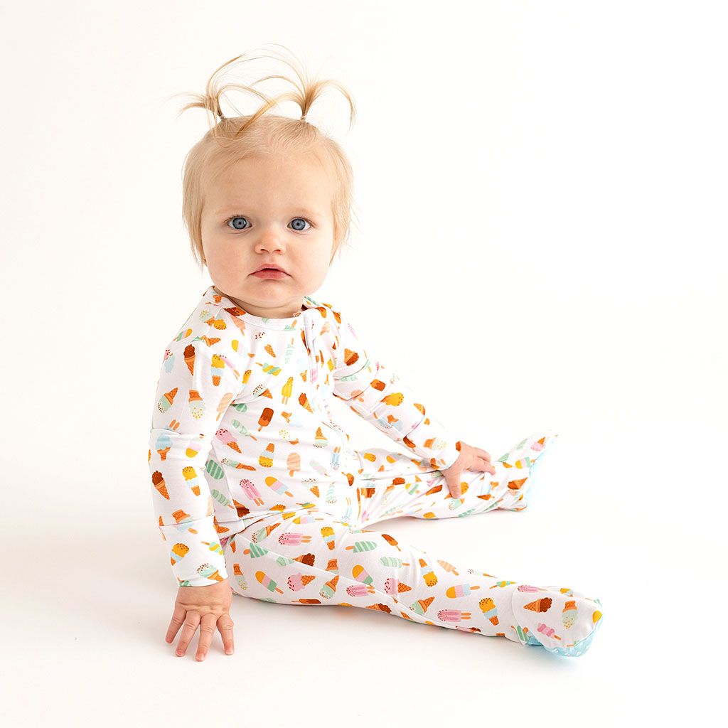 Ice Cream Parlor, Color: Zippered Footie, Size: 0-3m