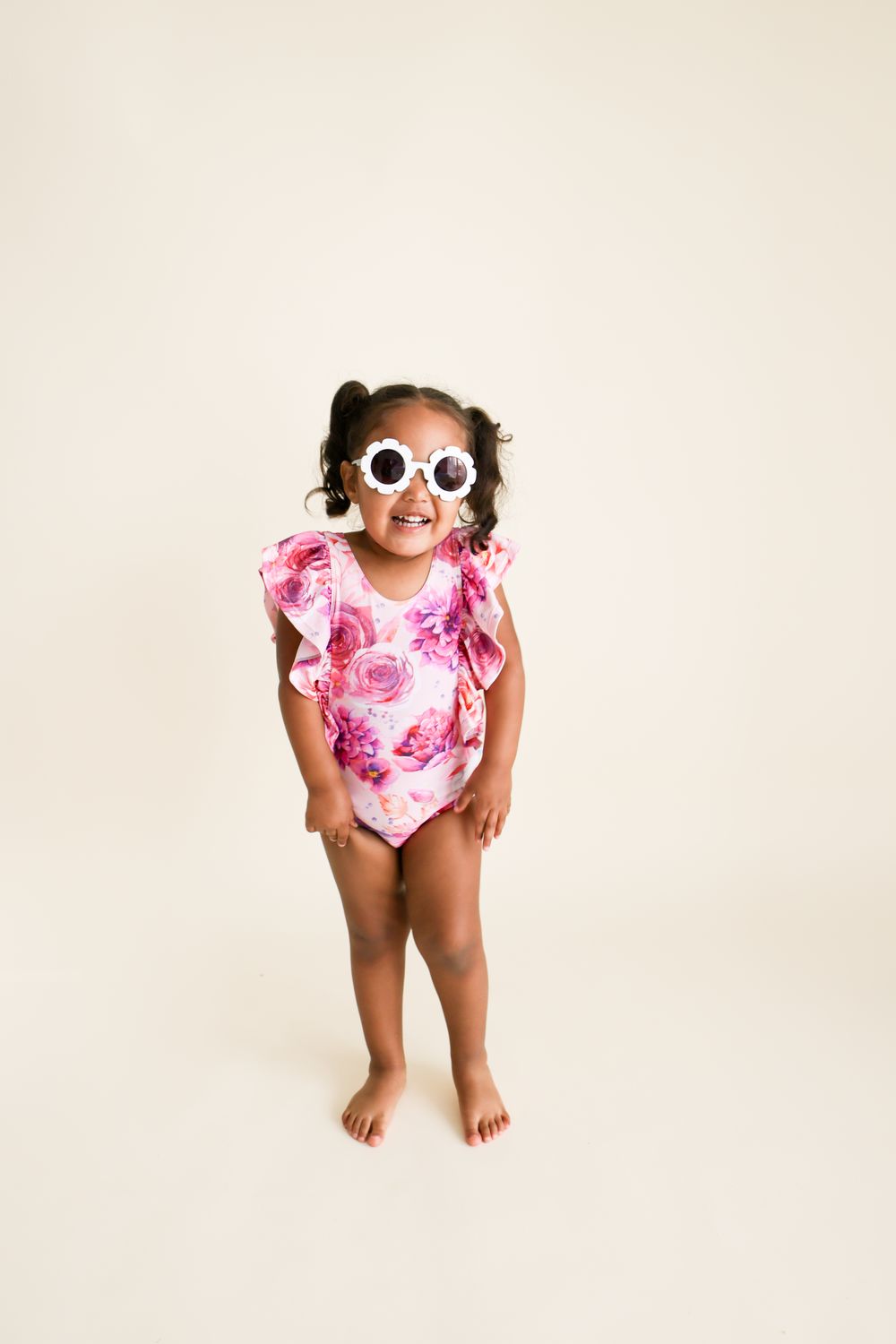 One Piece Ruffled Flutter Sleeve Swimsuit - Amira