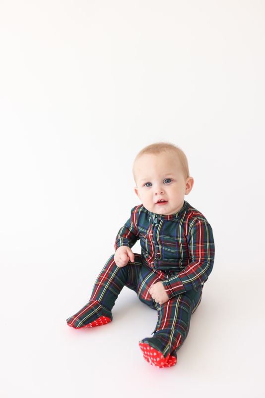 Tartan Plaid - Zippered Footie