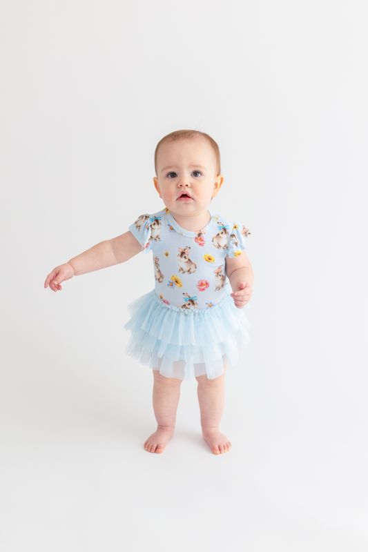 Tinsley Jane - Ruffled Cap Sleeve Tulle Skirt Bodysuit