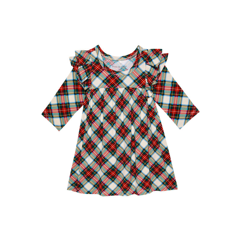 Marqui - 3/4 Sleeve Flutter Dress &amp; Bloomer Set
