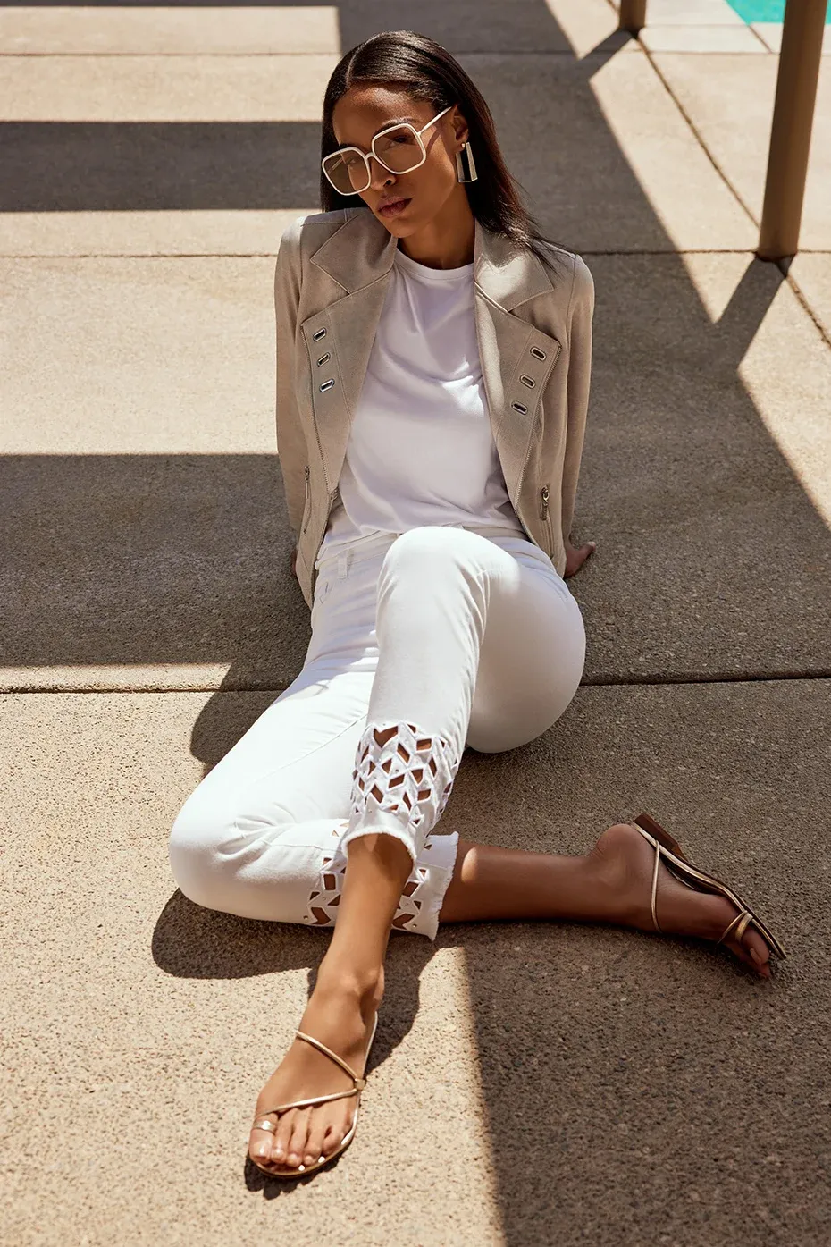 White Pant w/Rhinestones