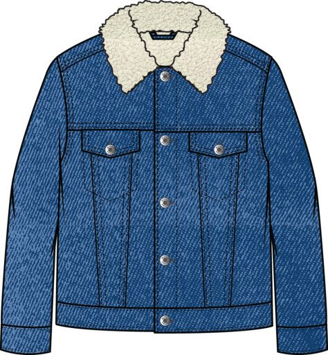 CLASSIC BLUE SHERPA-LINED DENIM JACKET, Size: 12M