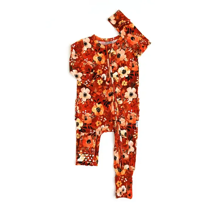 Auburn RUFFLE ZIP Bamboo Fall Sleepies Little