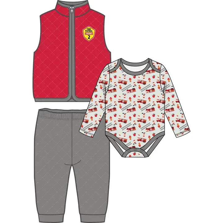Fire Truck 3 Pc Vest Set