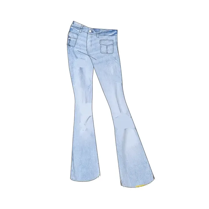 Girls Patch Pocket Flare Jean