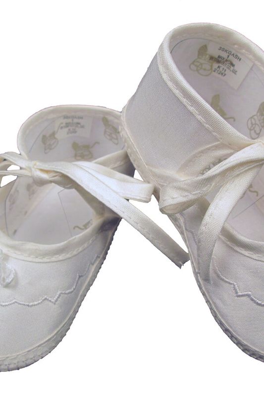 Girls Silk Dupioni Shoe w/ Ribbon Rosette