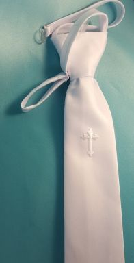 Tie w/Cross, Color: White