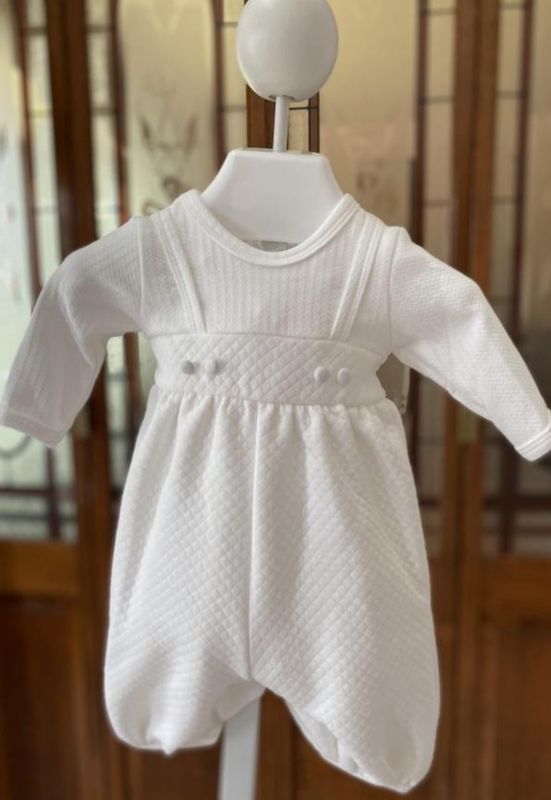 2 Pc Boys White Romper w/Hat