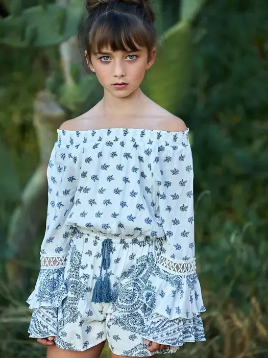 White Paisley Romper 