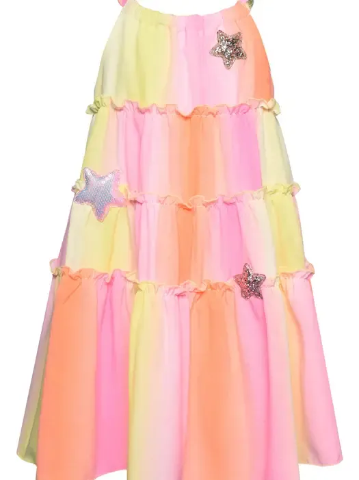 Rainbow Tiered Dress w/ Star Trim